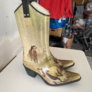 Western Rubber Rain Cowboy Boots